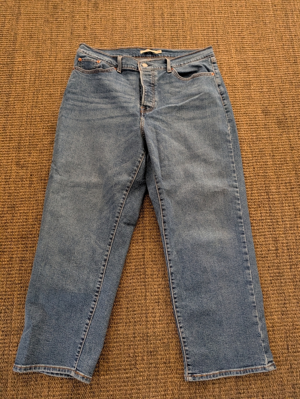 Levis Women's Wedgie Straight Jeans Size 16W Blue Pre Owned